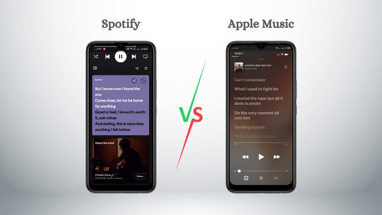 Spotify vs Apple Music (On-Screen Lyrics)