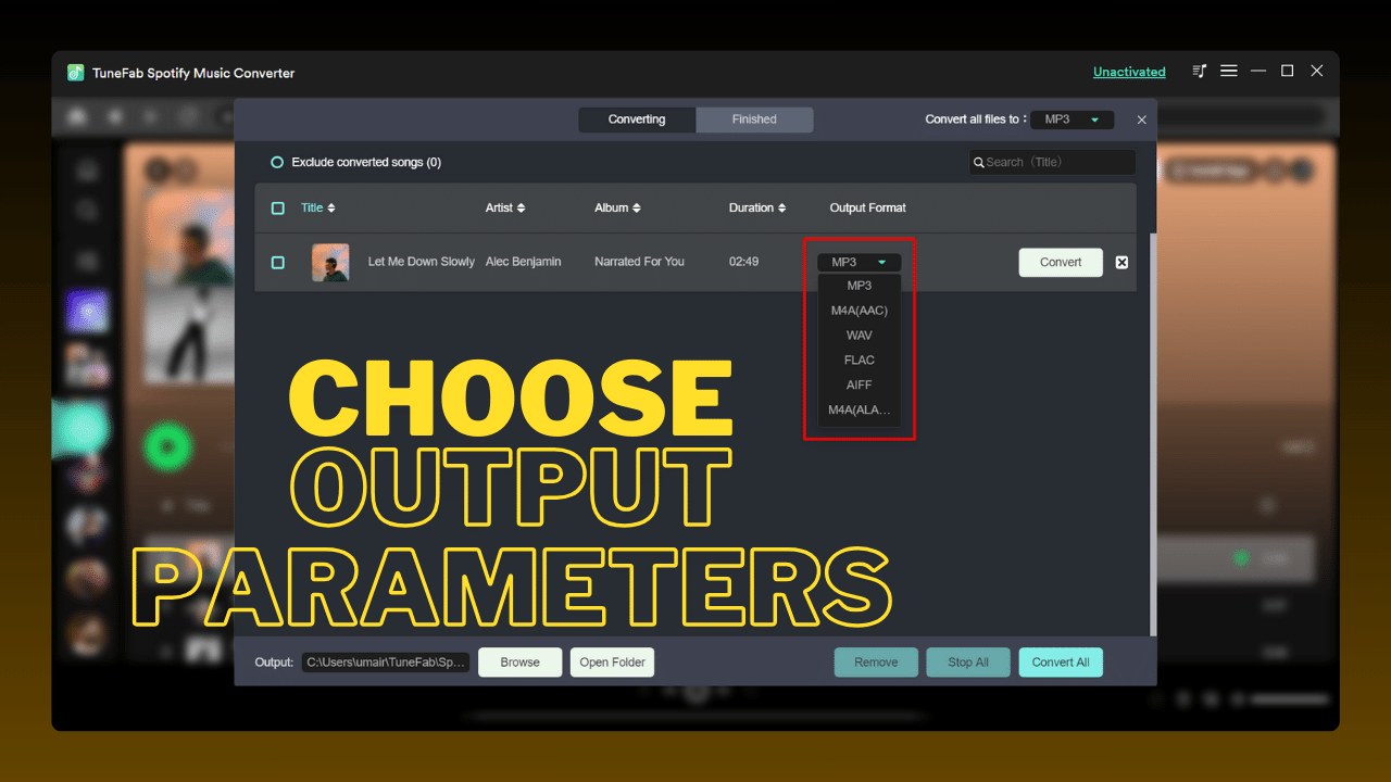 Choose Output Parameters