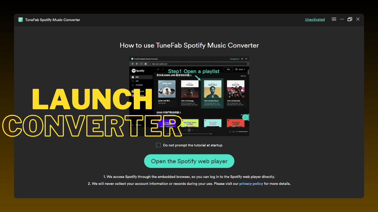 Launch TuneFab Spotify Music Converter