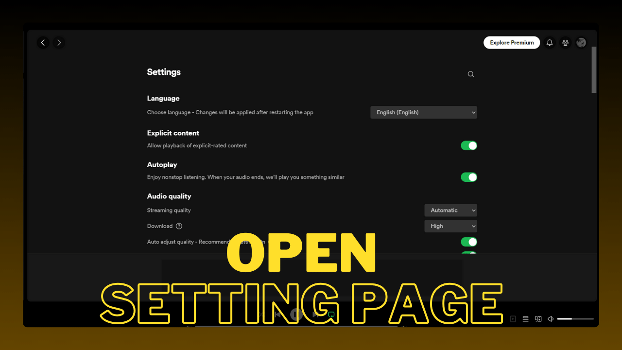 Open Setting Page