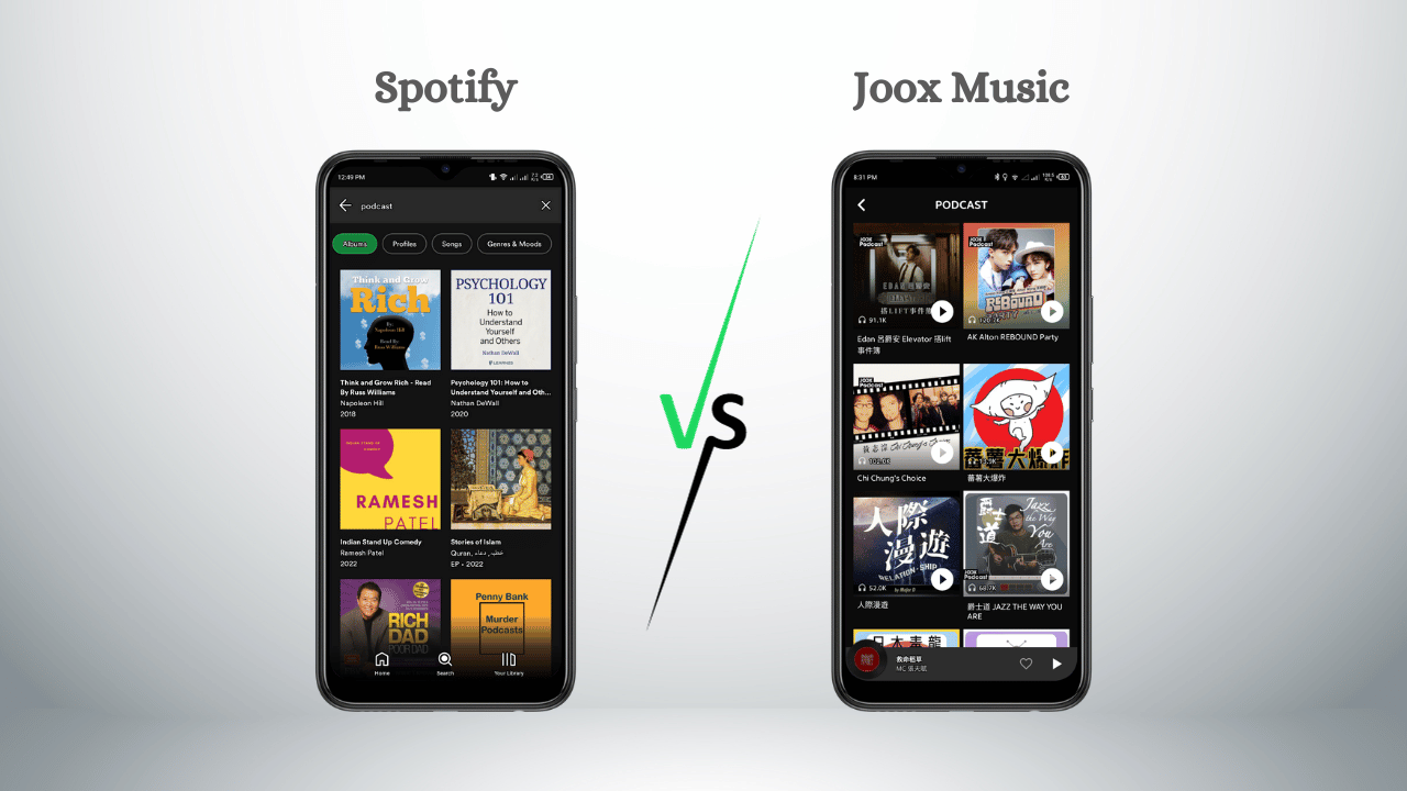 Spotify vs Joox Music: Podcasting Riches