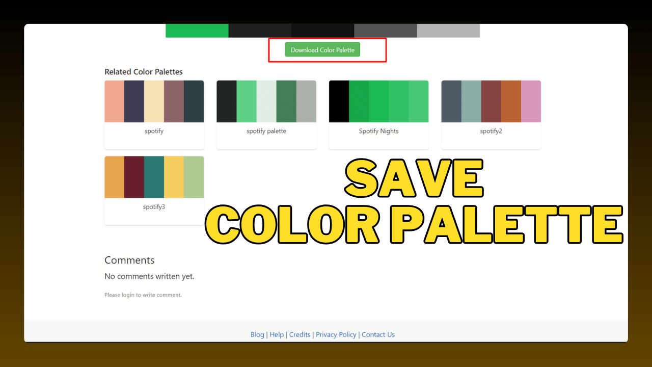 Save Color Palette