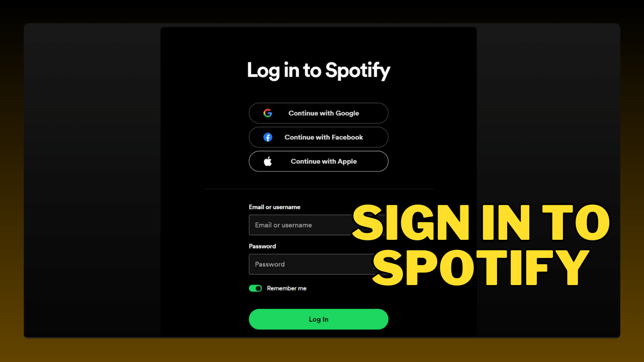 Sign in To Spotify